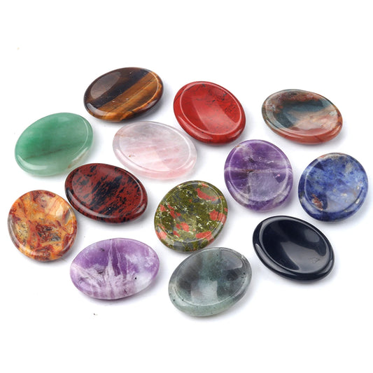 35x45mm Thumb Worry Stones Oval Massage Quartz