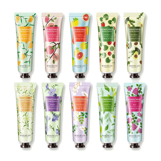 10pcs Fruit Flower Hand Moisturizing and Nourishing Lotion